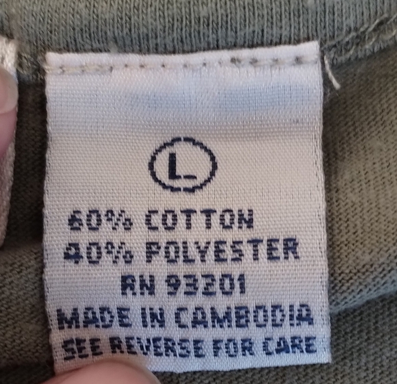 M.K.M Designs Olive green Short Sleeve Round Neck Ruffle Peplum Hem Shirt Top L - Picture 9 of 10